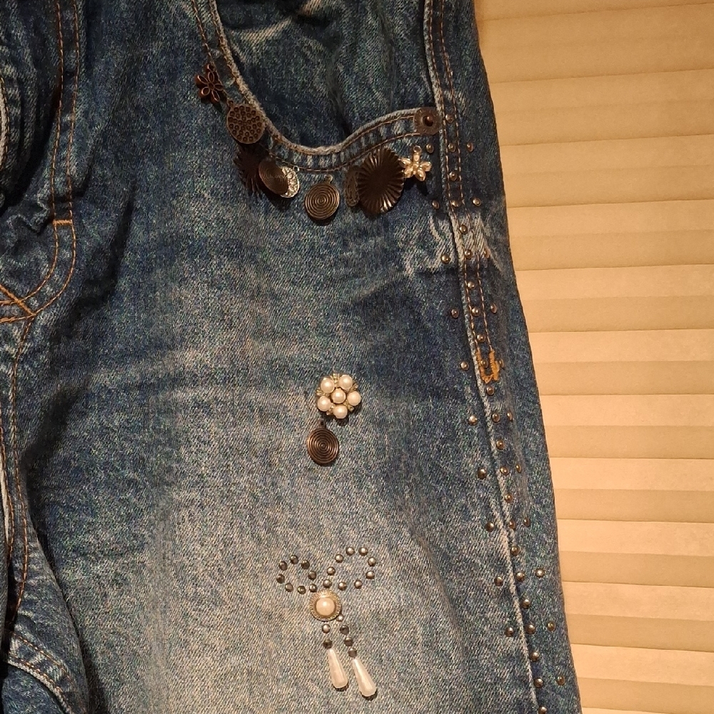 Urban Outfitters Embellished Blue Jeans - Picture 3 of 5